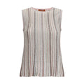 Missoni Sequin-Embellished Ribbed Lamé Tank Top — Multicolor