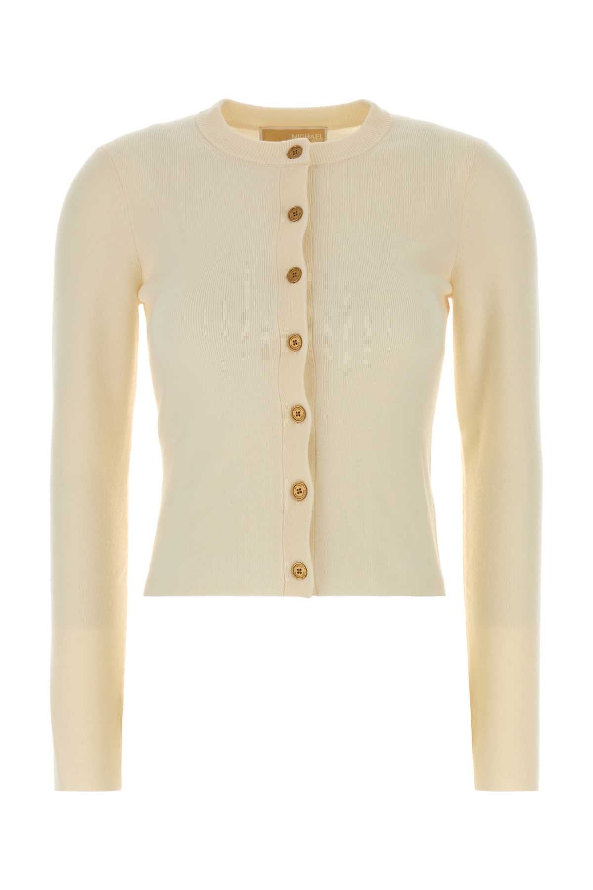 Michael By Michael Kors Crew Cardigan — Beige