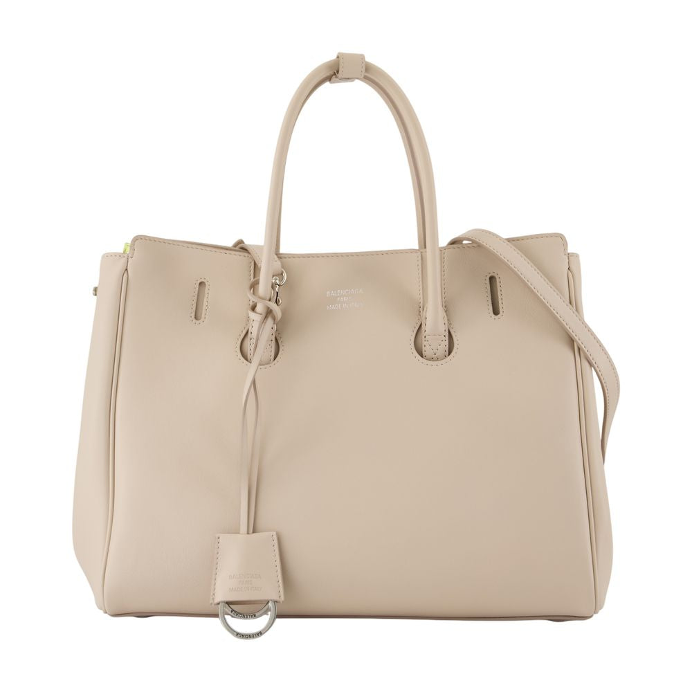 Balenciaga Hampton Carry Shoulder Bag — Beige