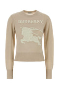 Burberry Logo and EKD Motif Knit Sweater — Beige