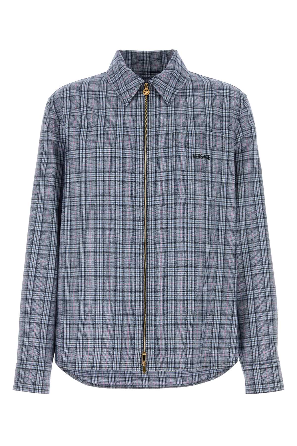 Versace Check Shirt — Blue