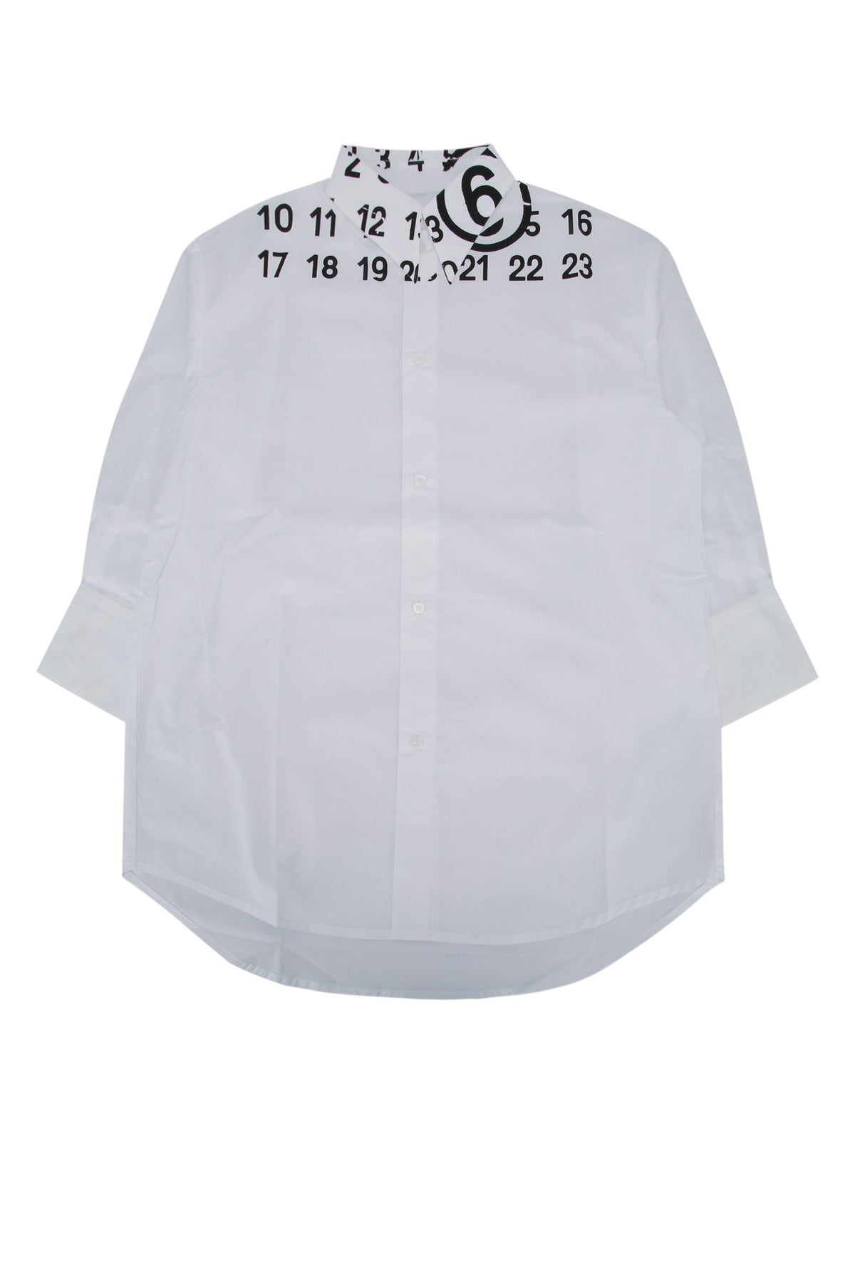 Mm6 Kids Number-Print Cotton Dress — White