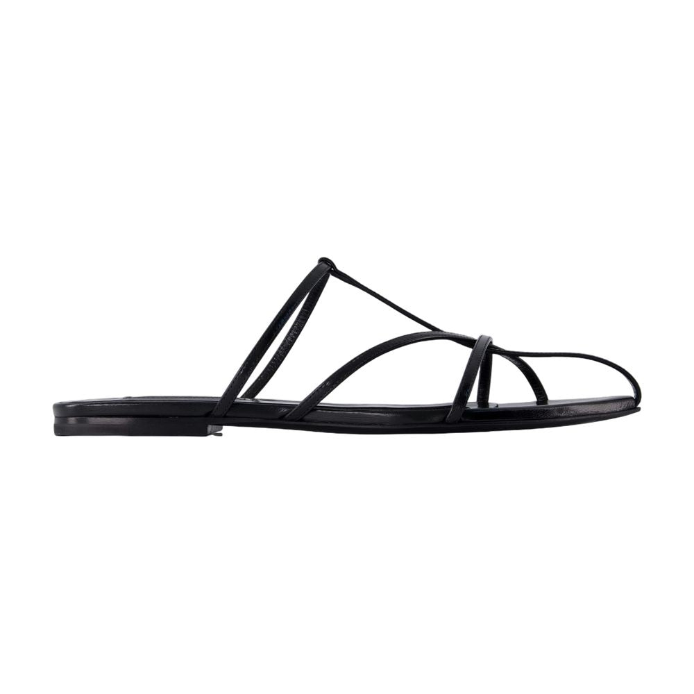 Jil Sander Leather Strappy Sandal — Black