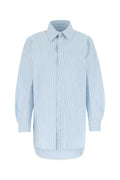Bottega Veneta Striped Cotton Shirt — Blue