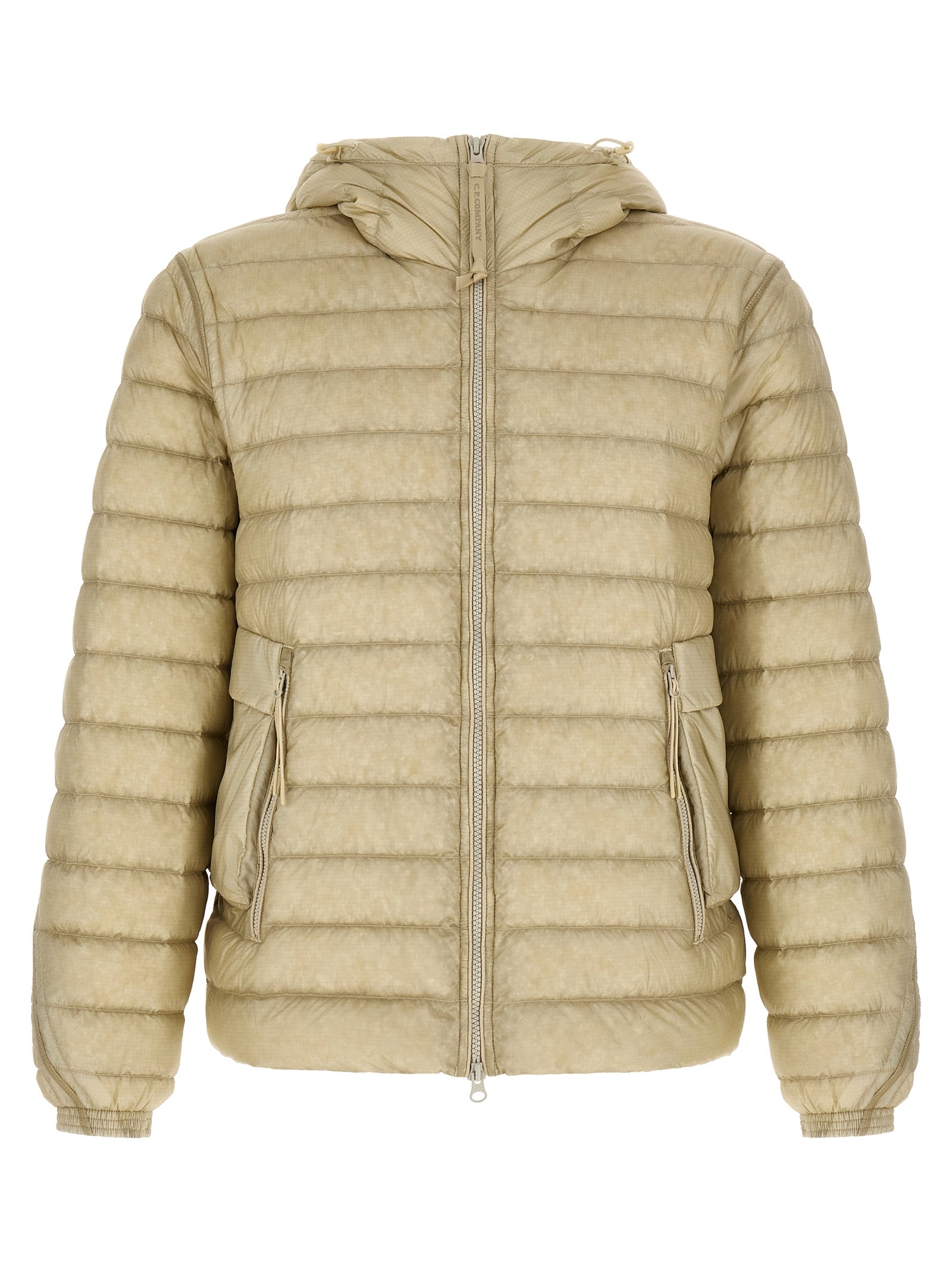 C.P. Company Quilted Polyamide Down Jacket — Beige