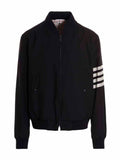 Thom Browne 4-Bar Wool Bomber Jacket — Navy