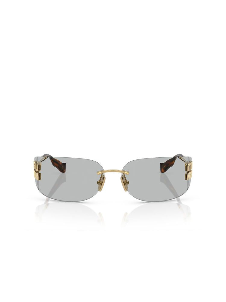 Miu Miu 0MU Rimless Metal Sunglasses — Gray