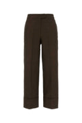 Pt Torino Cotton Linen Trousers — Brown