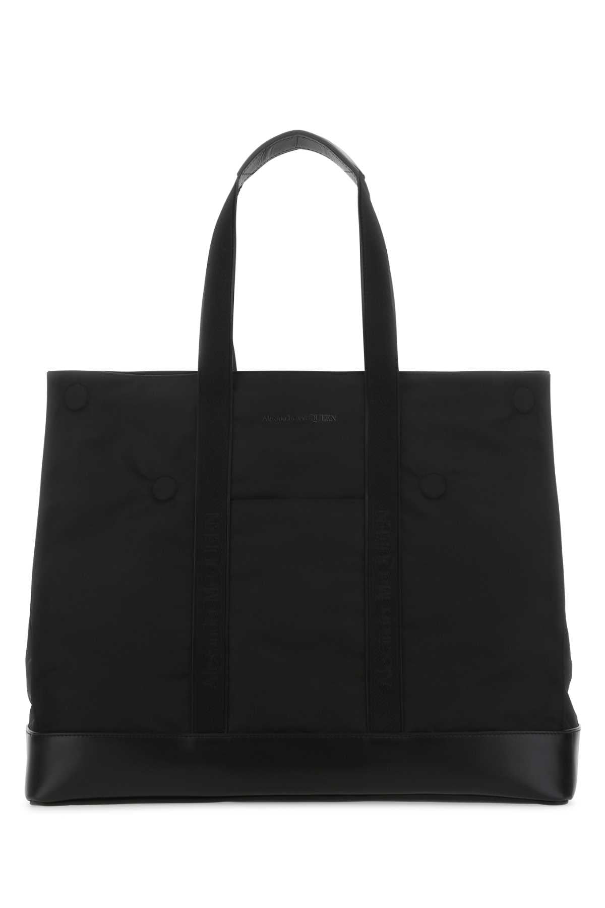 Alexander McQueen Canvas & Leather Tote Bag — Black