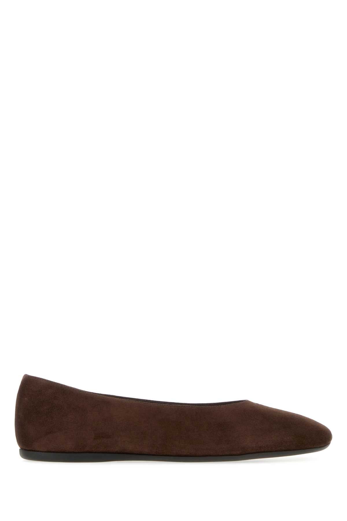 Prada Suede Ballerina — Brown