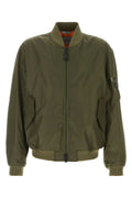 Balenciaga Nylon Bomber Jacket — Olive Green