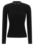 CourrèGes Ribbed Viscose Sweater — Black