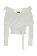 Balenciaga Wrap Cotton Blouse — White