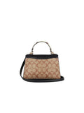 Coach Monogram Canvas Top Handle Bag — Gold