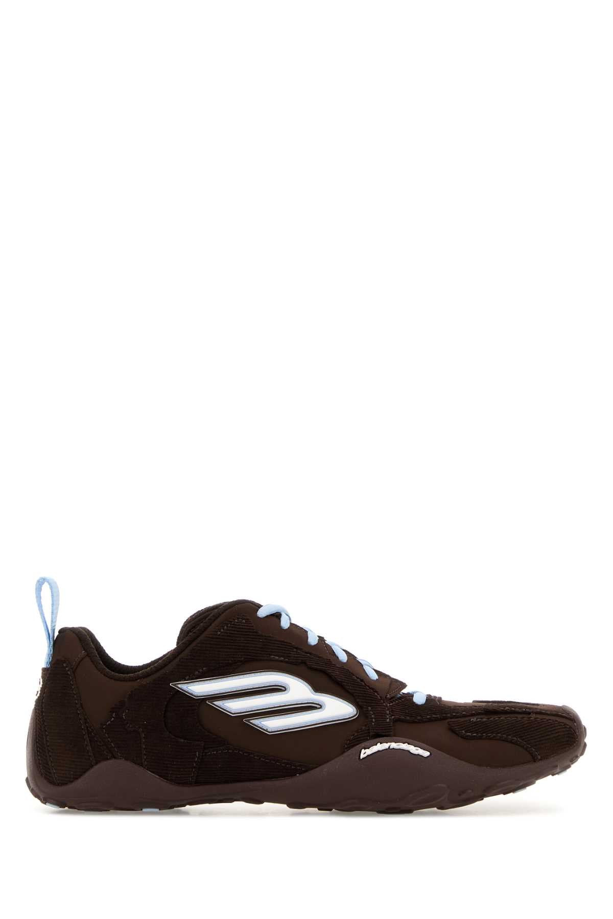 Balenciaga Fabric Mix Low-Top Sneaker — Brown