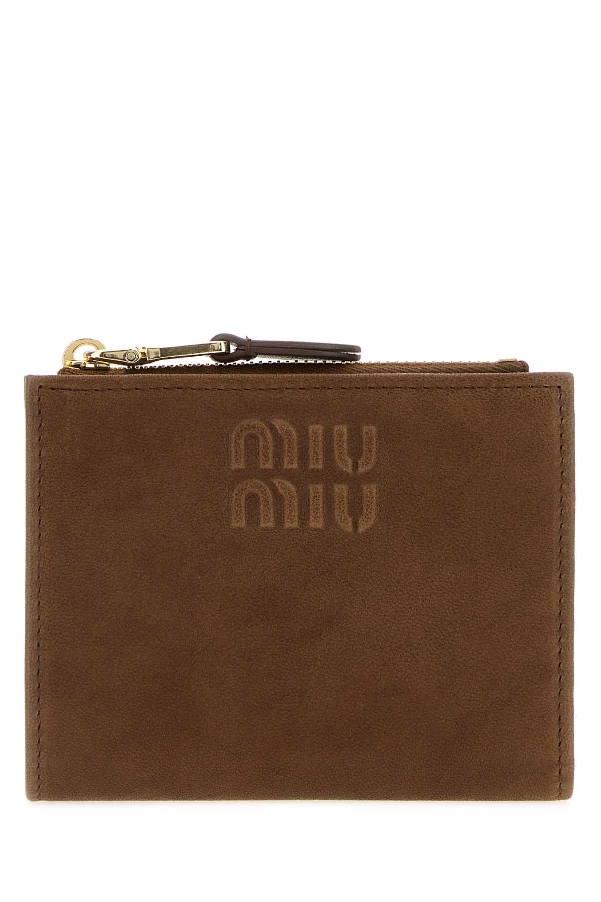 Miu Miu Nappa Leather Wallet — Brown