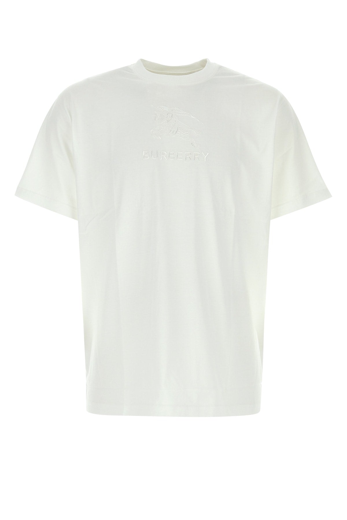 Burberry Logo-Embroidered Cotton T-Shirt — White