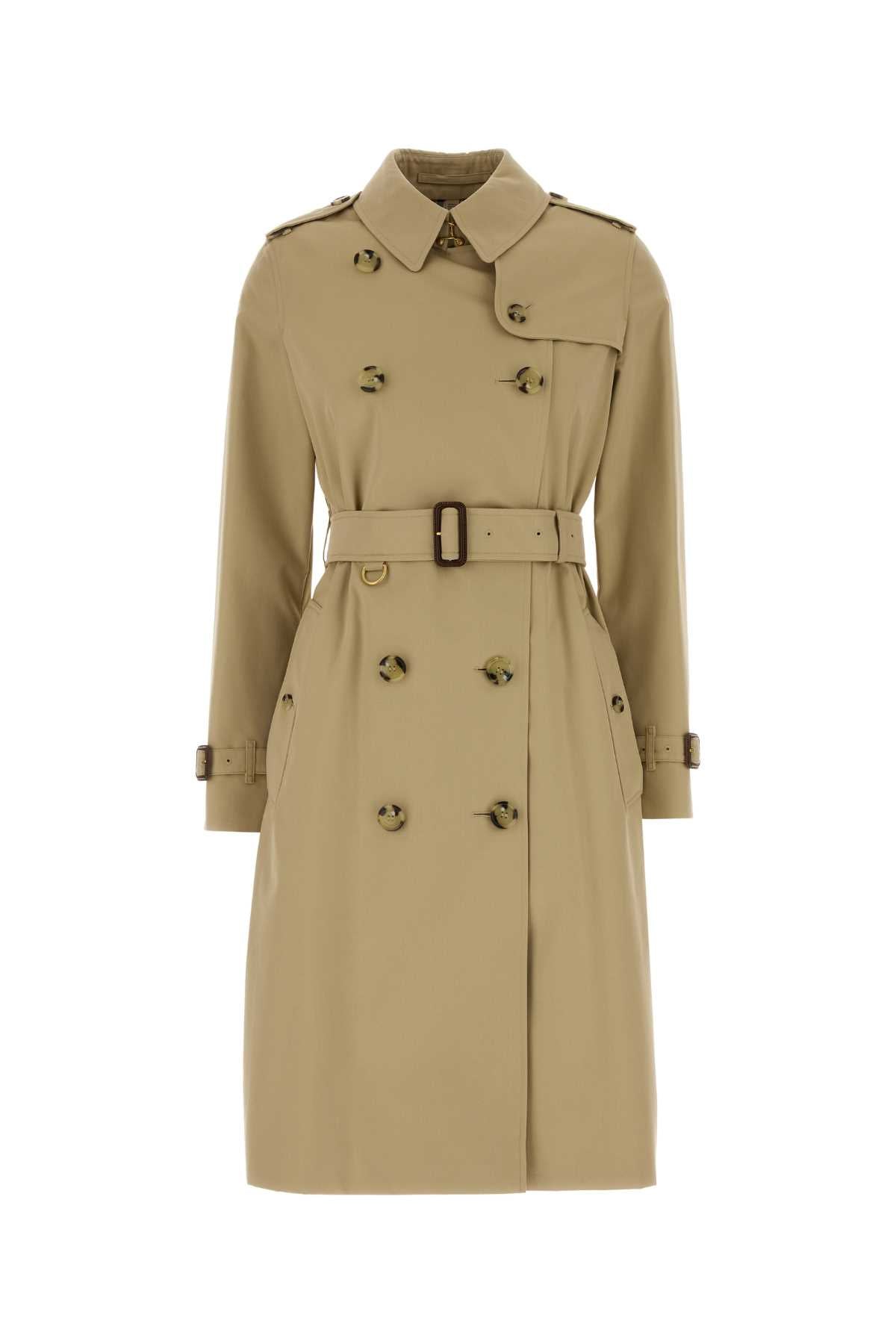 Burberry Cotton Twill Trench Coat — Beige