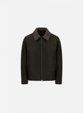 Harris Wharf Pressed Wool and Boucle Jacket — Brown