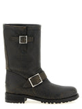 Jimmy Choo Craquelé Leather Boots — Black