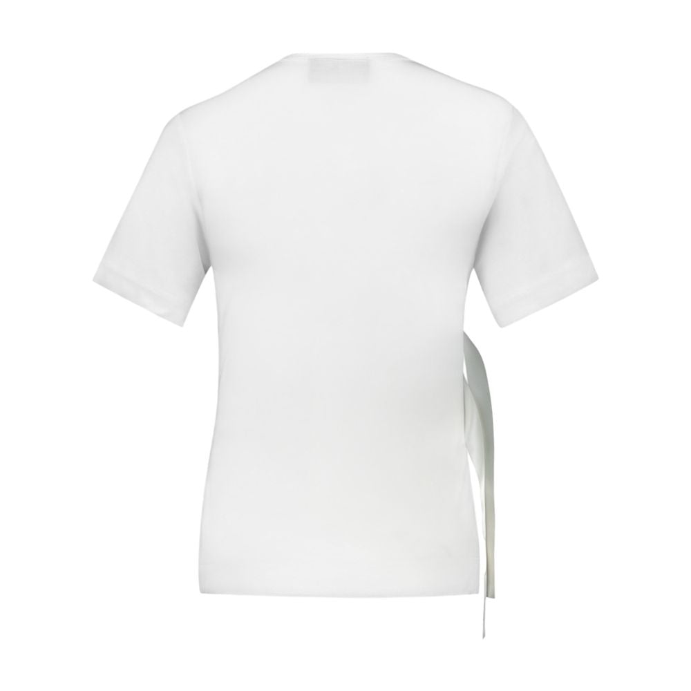 Simone Rocha Bow Sash Lyocell T-Shirt — Ivory