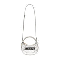 Casablanca Logo-Plaque Biker Shoulder Bag — Silver