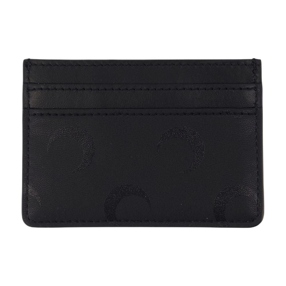 Marine Serre Moon-Embossed Synthetic Card Case — Black
