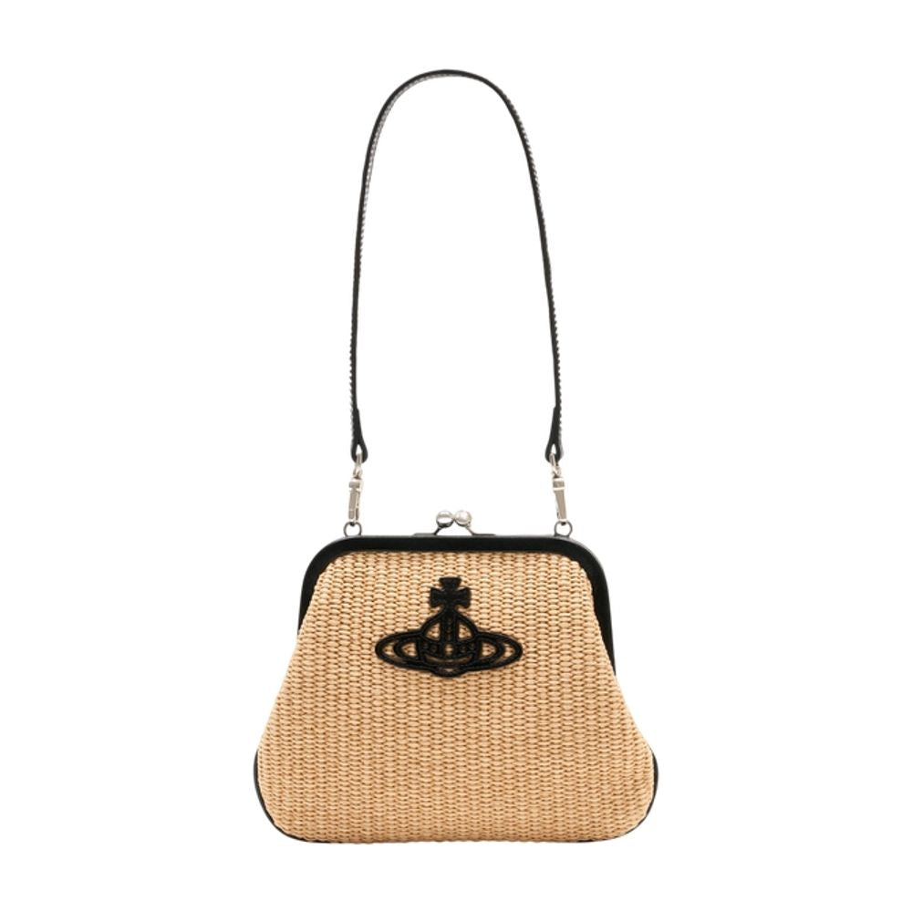 Vivienne Westwood Cotton Woven Clutch — Beige