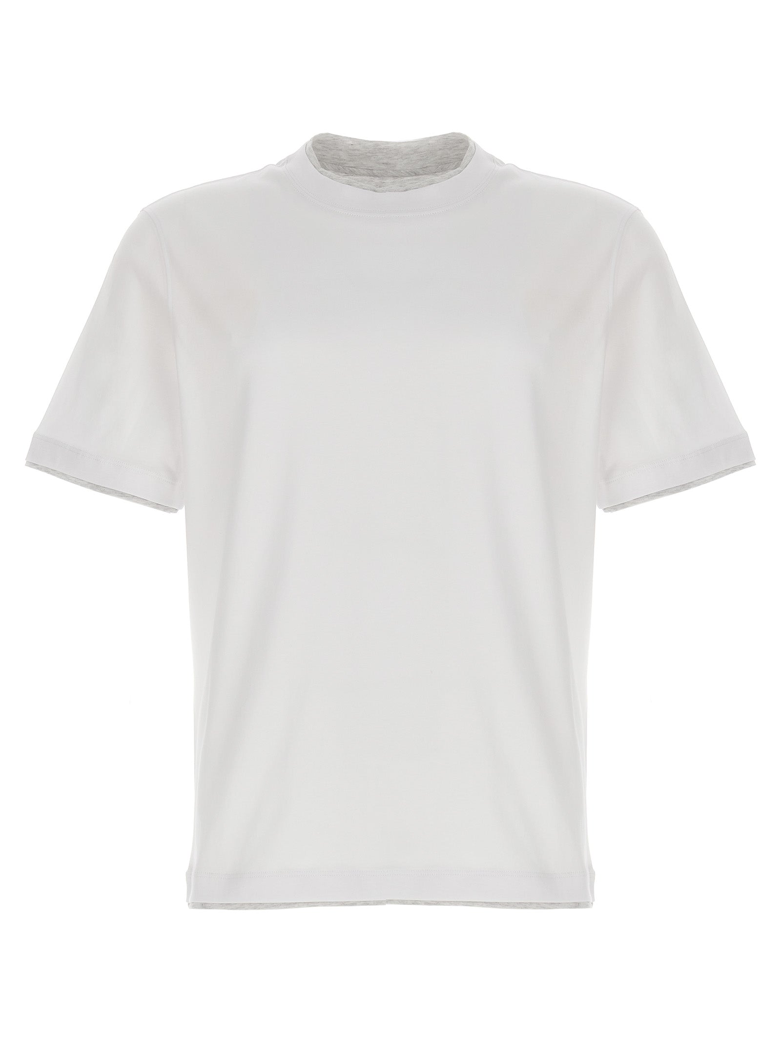 Brunello Cucinelli Cotton Crewneck T-Shirt — White