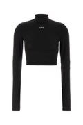 Off-White Stamp Crop Top — Black