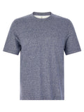 Brunello Cucinelli Linen-Cotton Blend T-Shirt — Blue