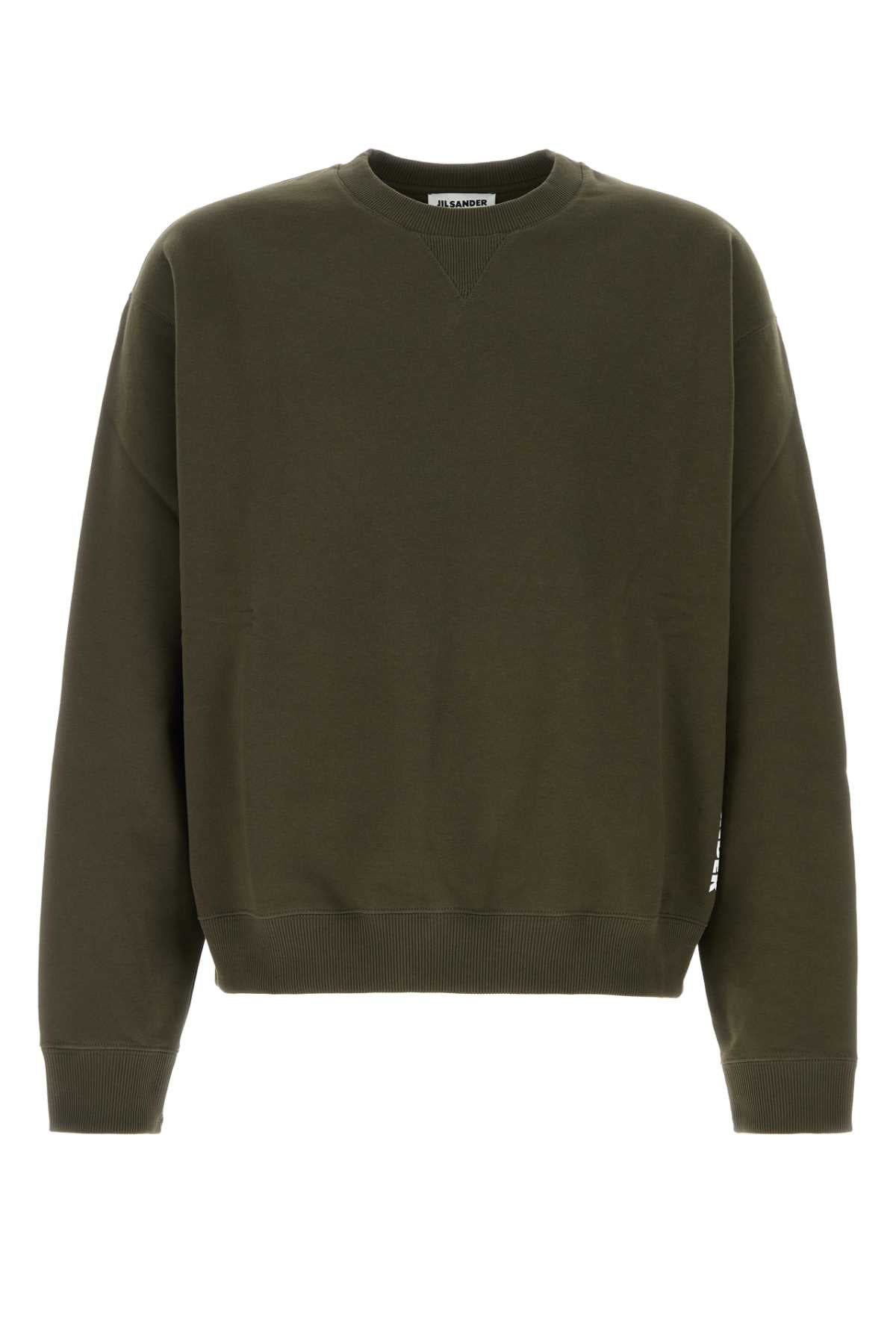 Jil Sander Cotton Sweatshirt — Olive