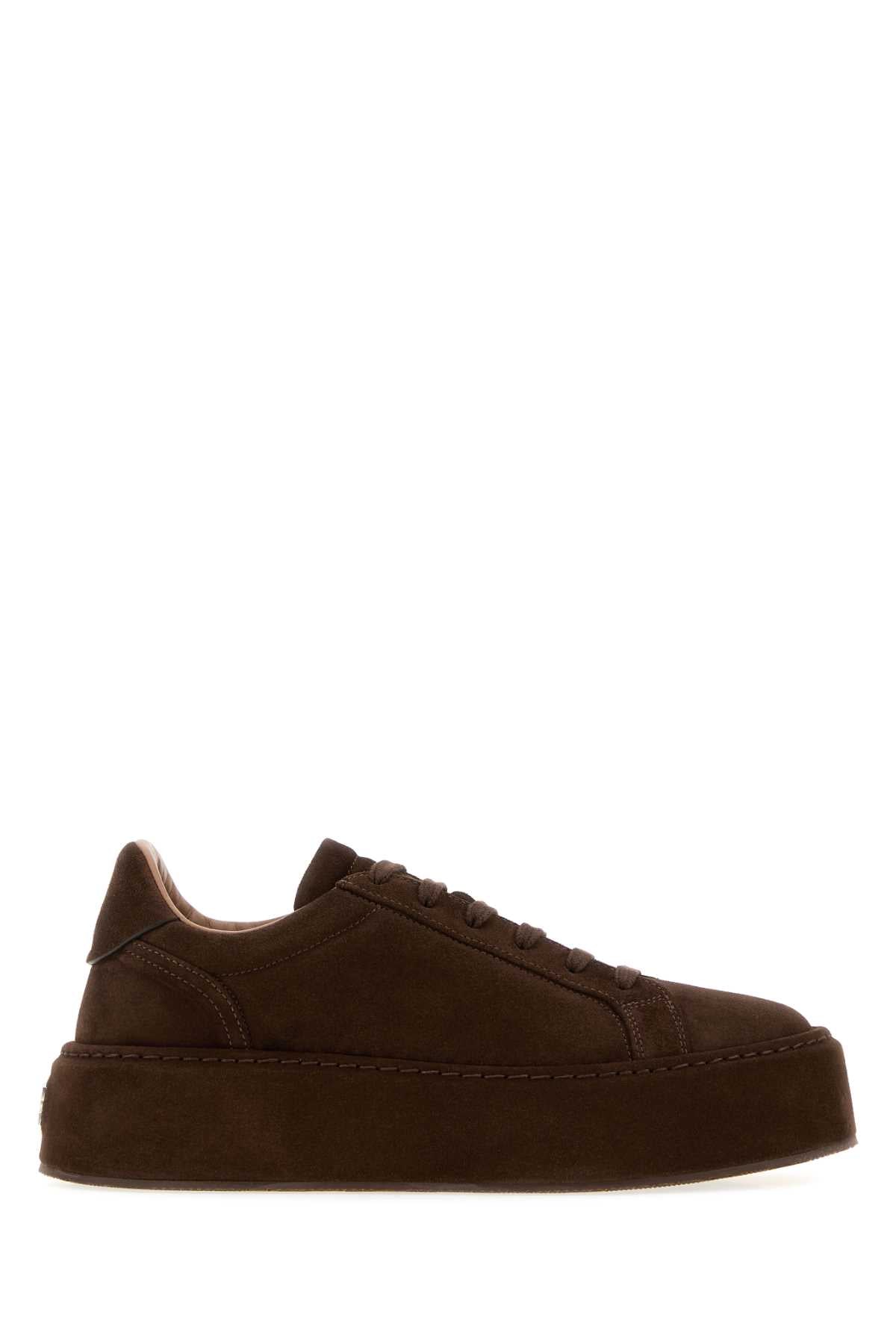 Casadei Suede Platform Sneaker — Brown