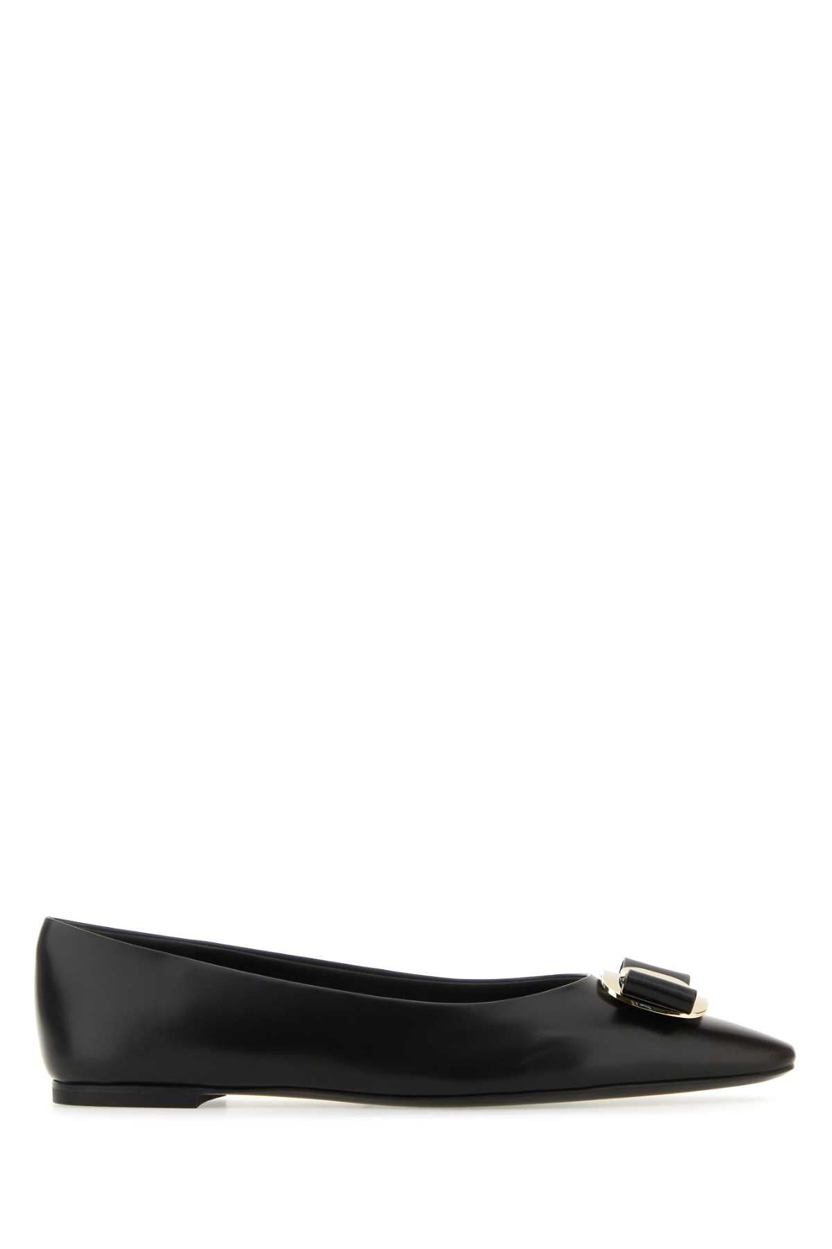 Ferragamo Ballerina Flat — Black