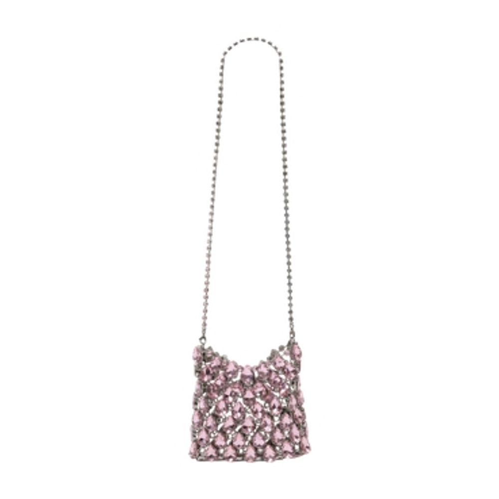 Self-Portrait Crystal Crossbody Bag — Pink