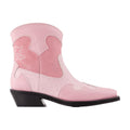 Ganni Western-Style Synthetic Ankle Boot — Pink