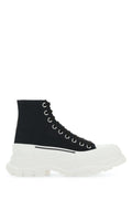 Alexander McQueen Cotton High-Top Sneaker — Black