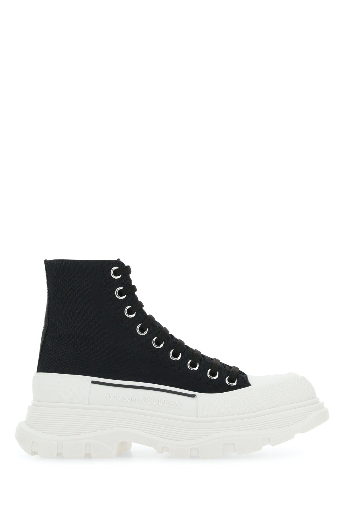 Alexander McQueen Cotton High-Top Sneaker — Black