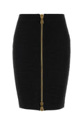 Balmain Gold-Zip Pencil Skirt — Black