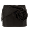 Magda Butrym Leather Mini Skirt — Brown