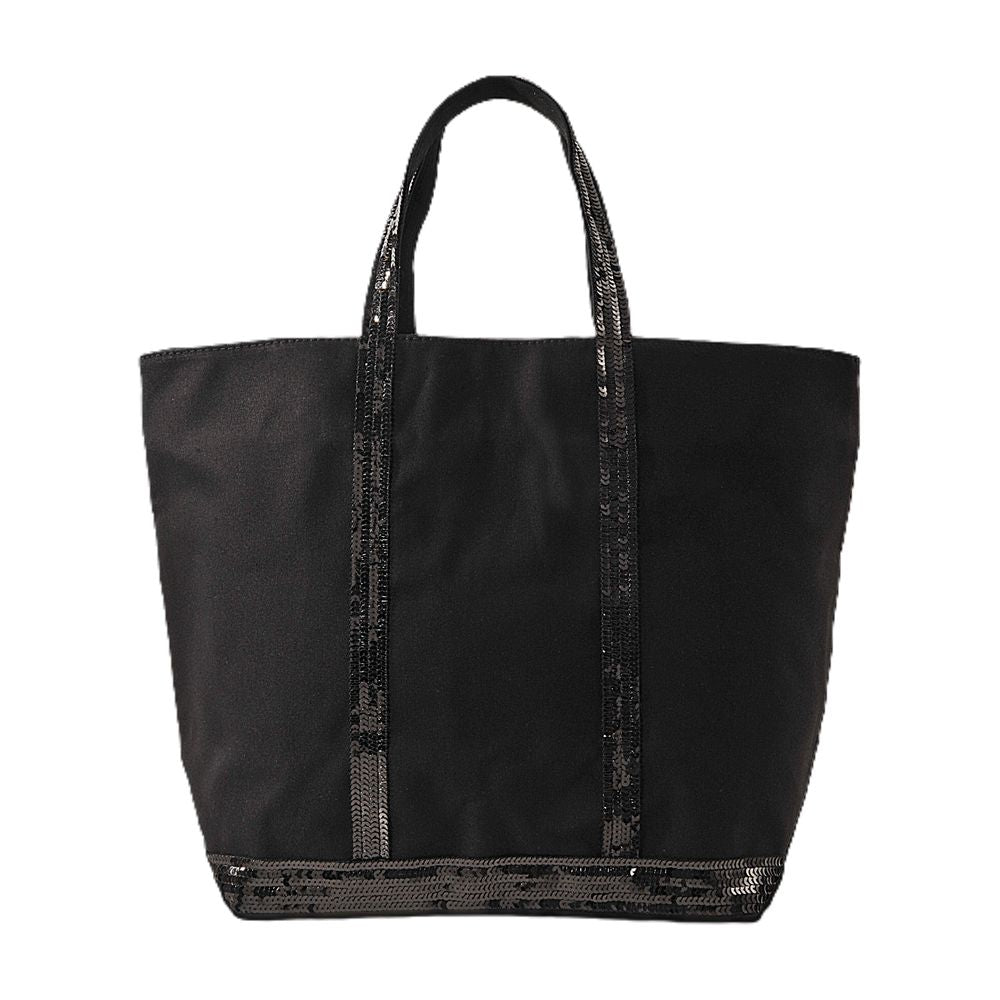 Vanessa Bruno Canvas and Sequin Tote Bag — Black