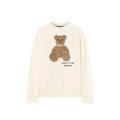 Palm Angels Bear-Embroidered Cotton Sweatshirt — White