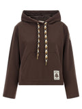 Moncler Cotton-Blend Drawstring Hoodie — Brown