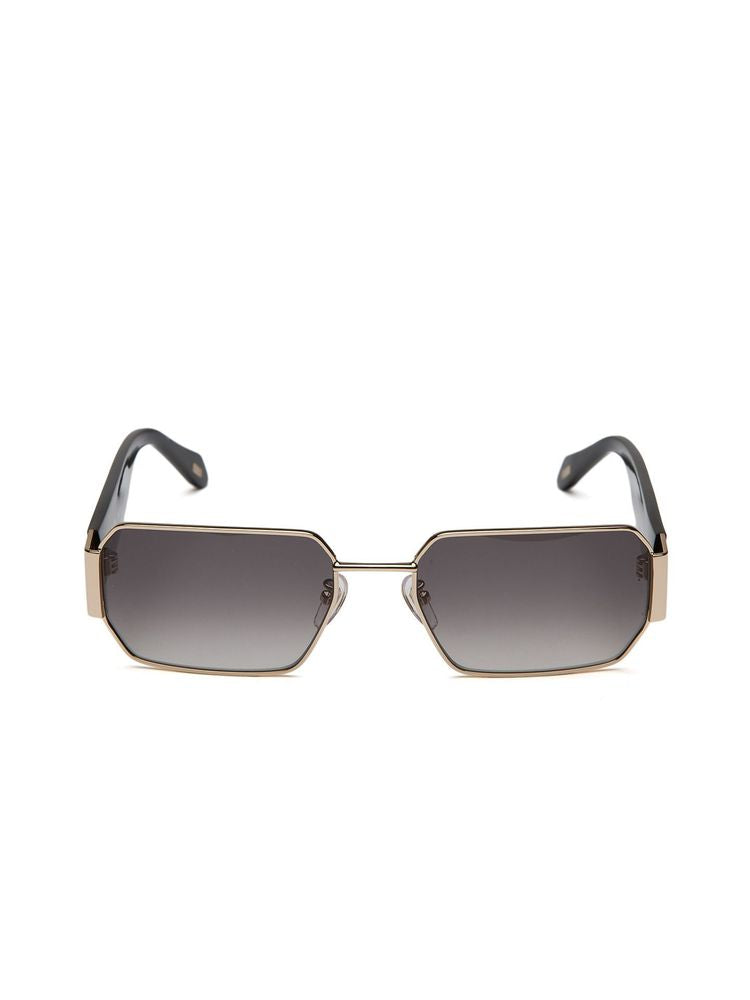Just Cavalli SJC199 Geometric Metal Frame Sunglasses — Rose gold
