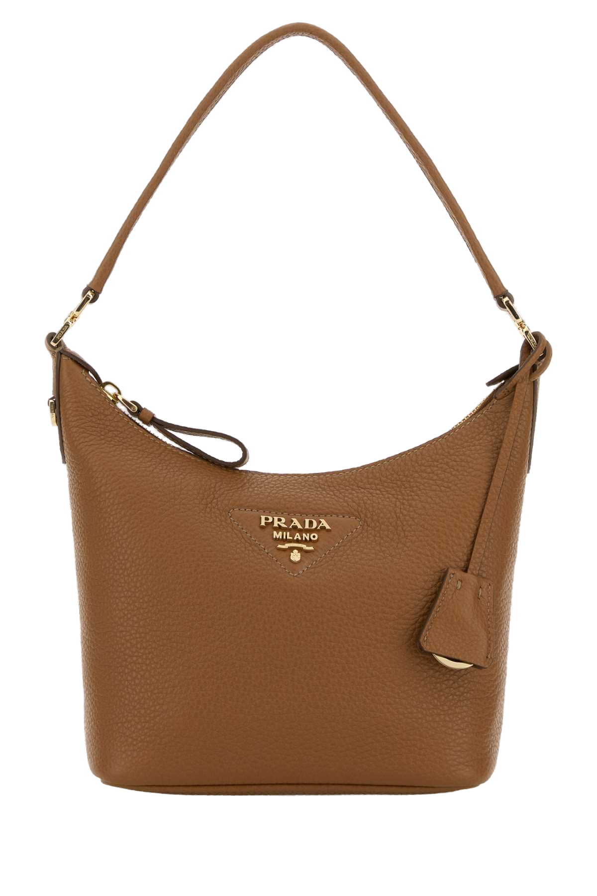 Prada Deer Leather Shoulder Bag — Caramel