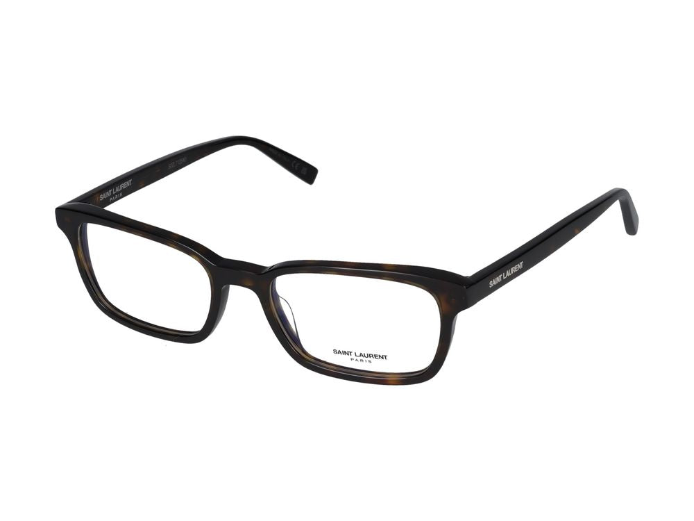 Saint Laurent SL Acetate Square-Frame Eyeglasses — Havana