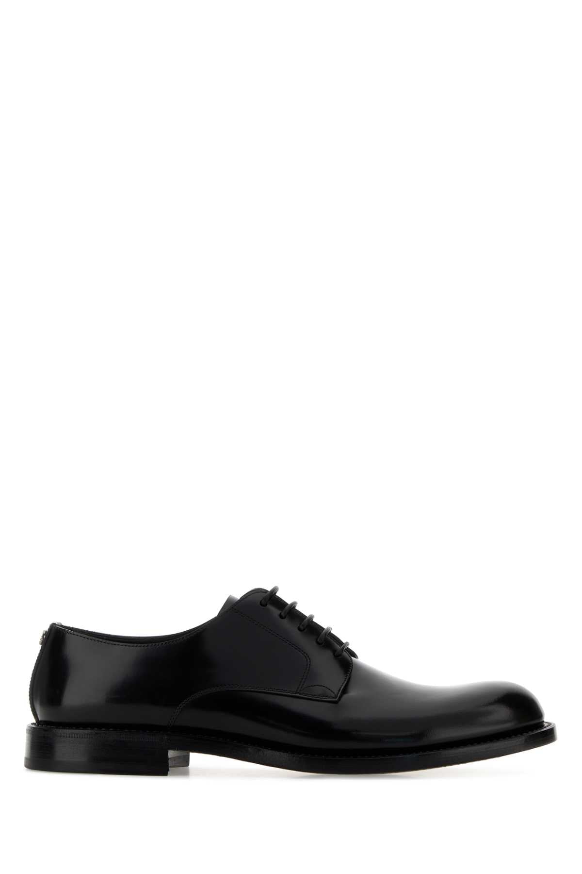Dolce & Gabbana Polished Leather Oxford — Black