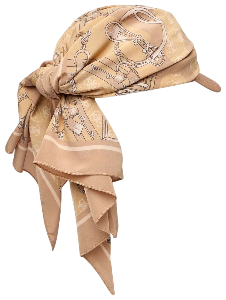 Guess AW5618 Equestrian-Print Polyester Baseball Cap — Beige