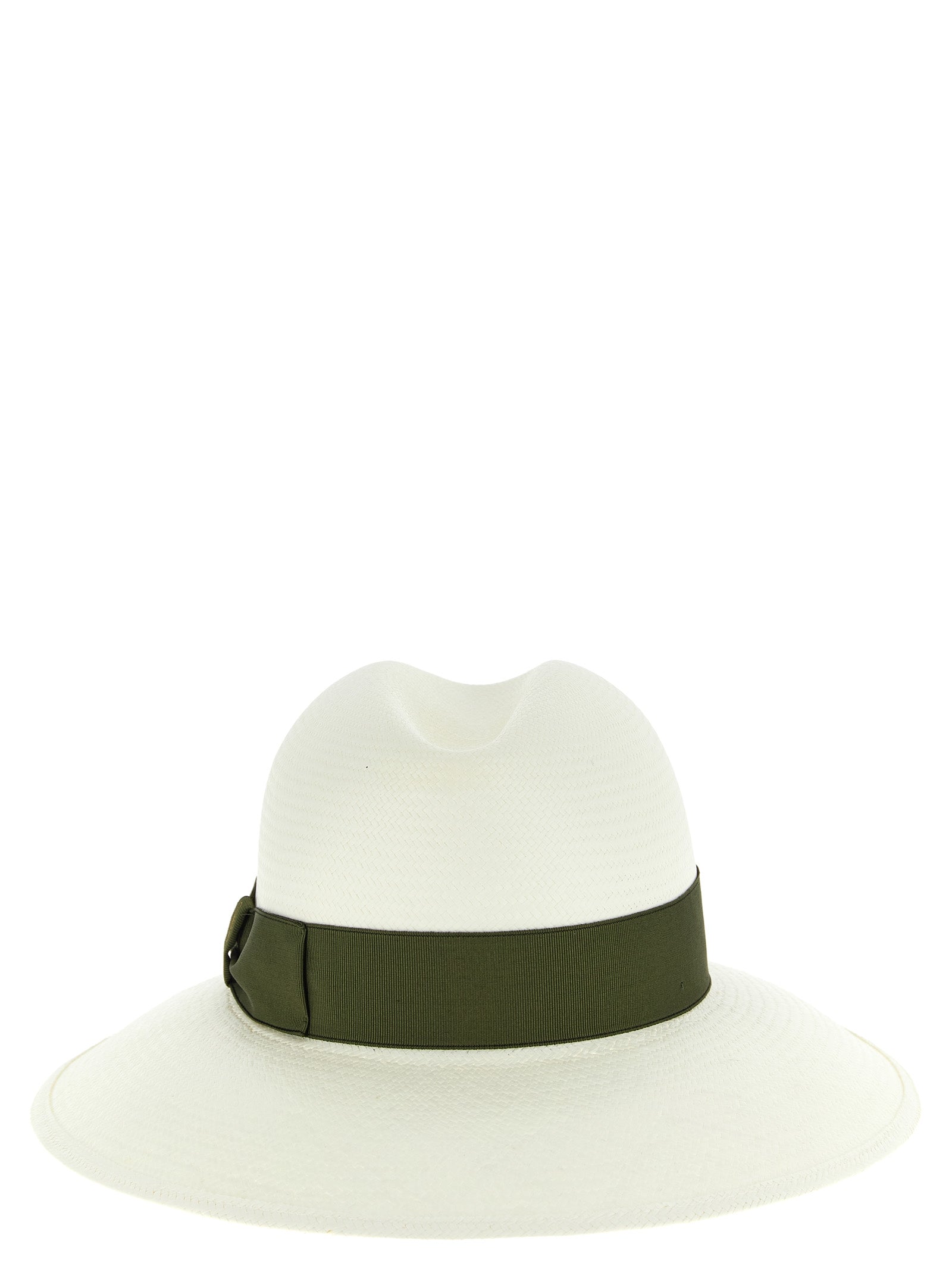 Borsalino BO333353BM Bicolor Hemp Fedora — White
