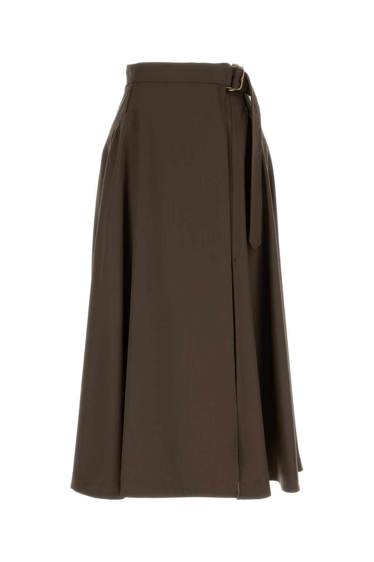 Burberry Wool Maxi Skirt — Brown